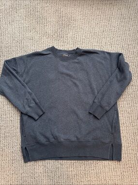 Zella Dark Charcoal Crewneck Tunic Sweatshirt